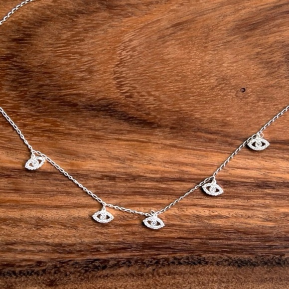 Silver .925 Eye Charm Necklace - Picture 2 of 2